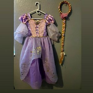 Rapunzel's costume dress and wig